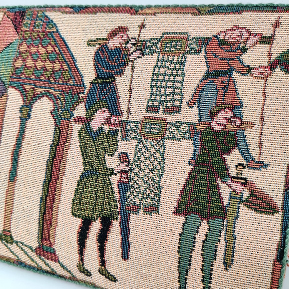 Traditional Tapestries Bayeux Tapestry Wall Plaque Textile Art Middle Ages ~6x13 - Picture 13 of 16